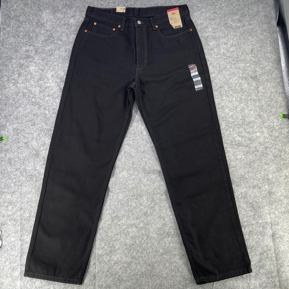 Levis 550 Relaxed Fit Jeans Men 36x34 Black Denim Tapered Leg 00550-0260 NEW